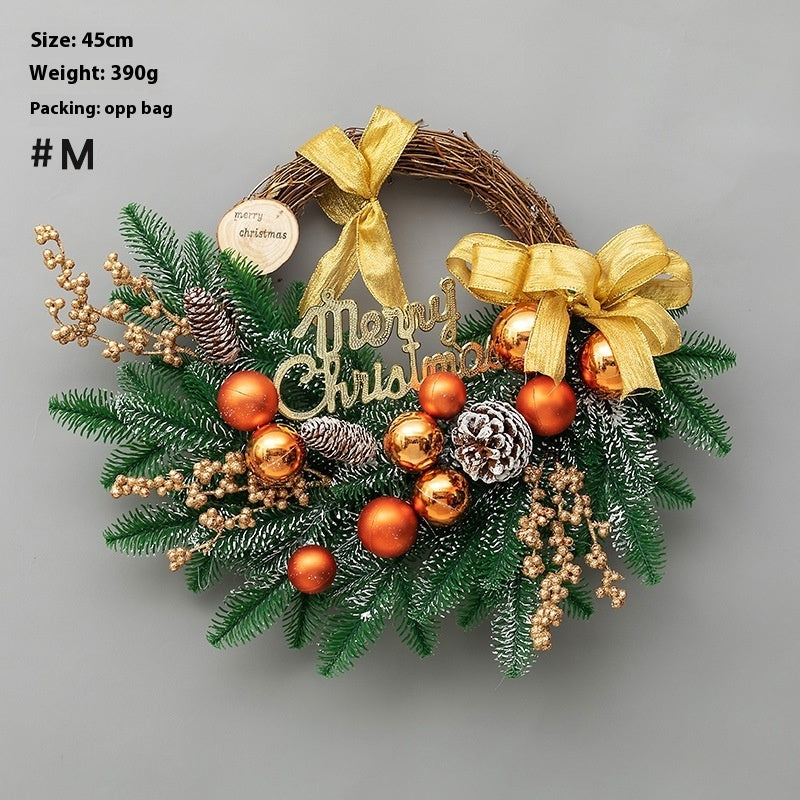 Christmas Decoration Upside Down Tree Horn Rattan Wreath | Xmas Holiday Decor