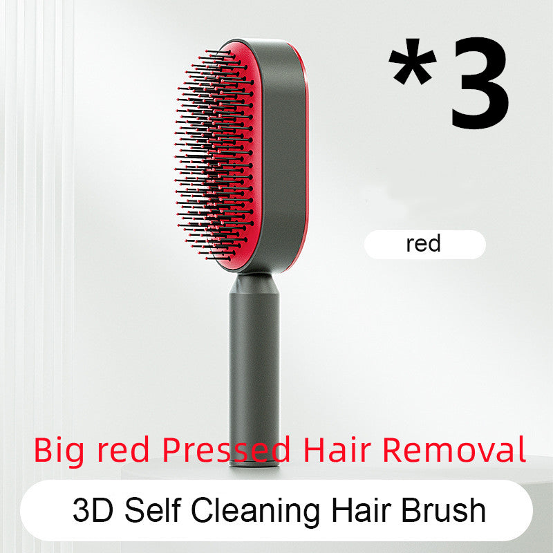 Self Cleaning Hair Brush for Women One-Key Loss Airbag Massage Scalp