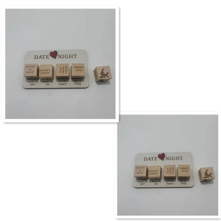 Wooden Date Night Dice - Couples Decision Game Gift