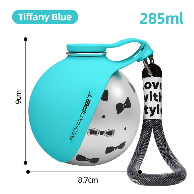 Stainless Steel Portable Dog Water Cup - Travel Pet Drinking Bottle with Bowl