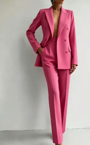 Casual Suits Fashion Long Sleeve Single-Breasted Jacket Top and Slim