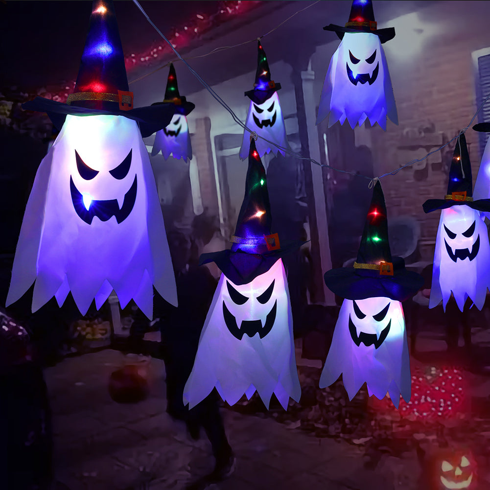 Halloween Holiday Decoration Lanterns Cloth Art Ghost String Lights