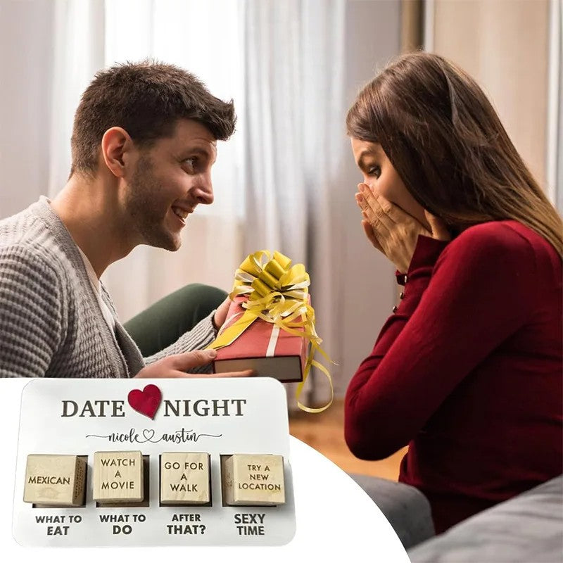Wooden Date Night Dice - Couples Decision Game Gift