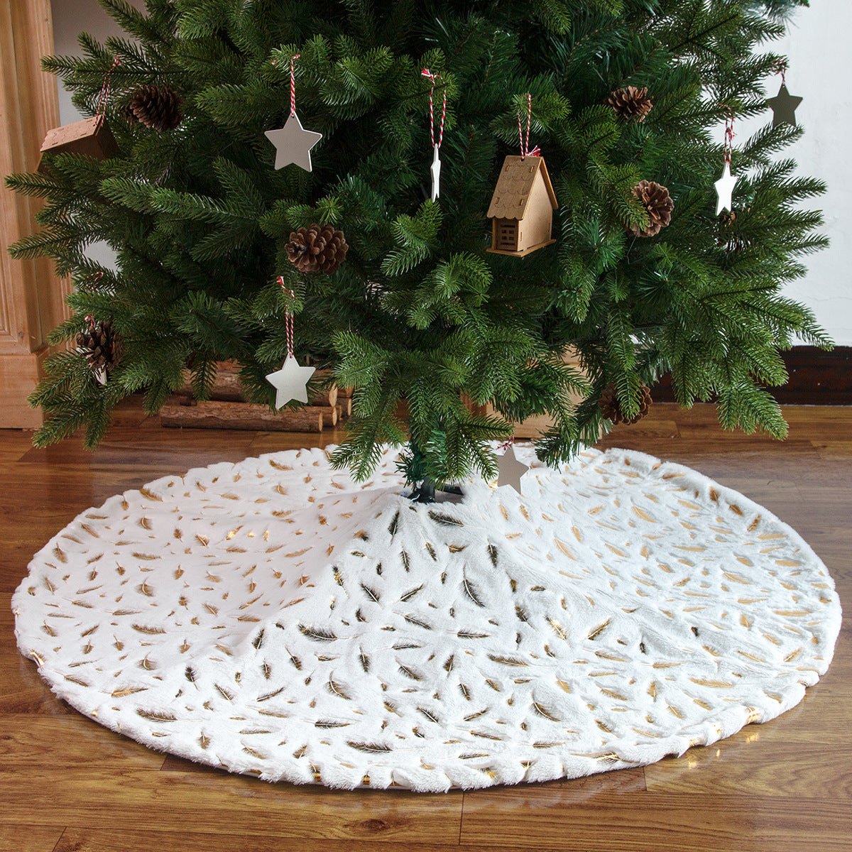Christmas White Plush Tree Skirt | Holiday Gift