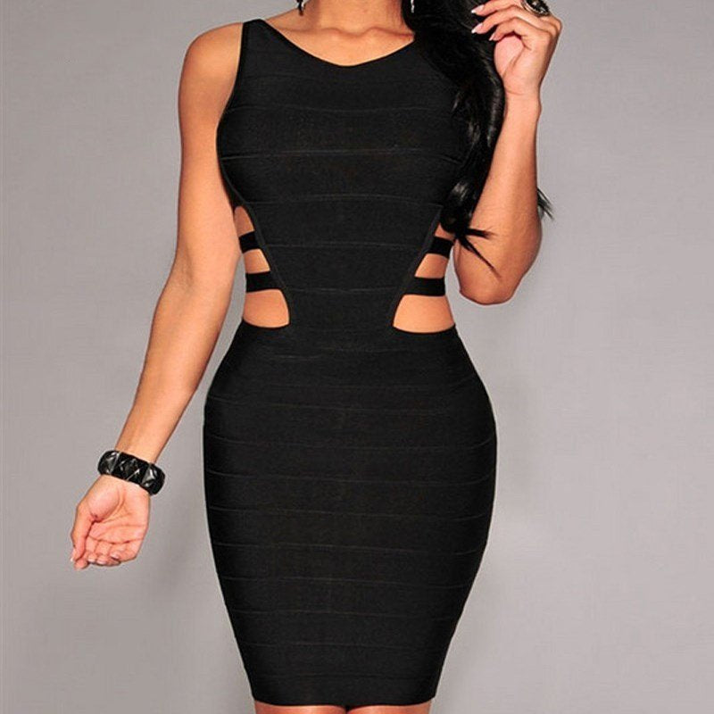 Bandage Dresses for Women Black Sexy Sleeveless Ladies