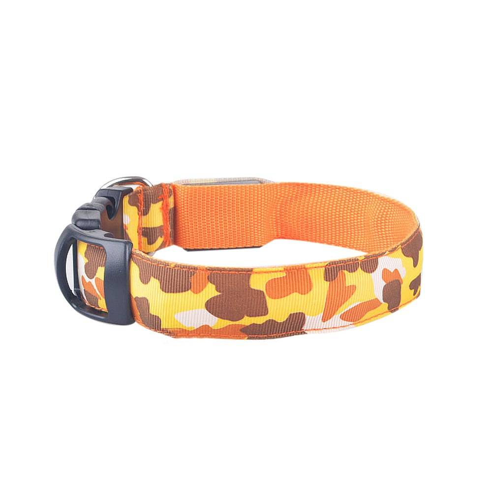 Camouflage LED Dog Collar - Light-Up Safety Collar, Battery or USB Charging