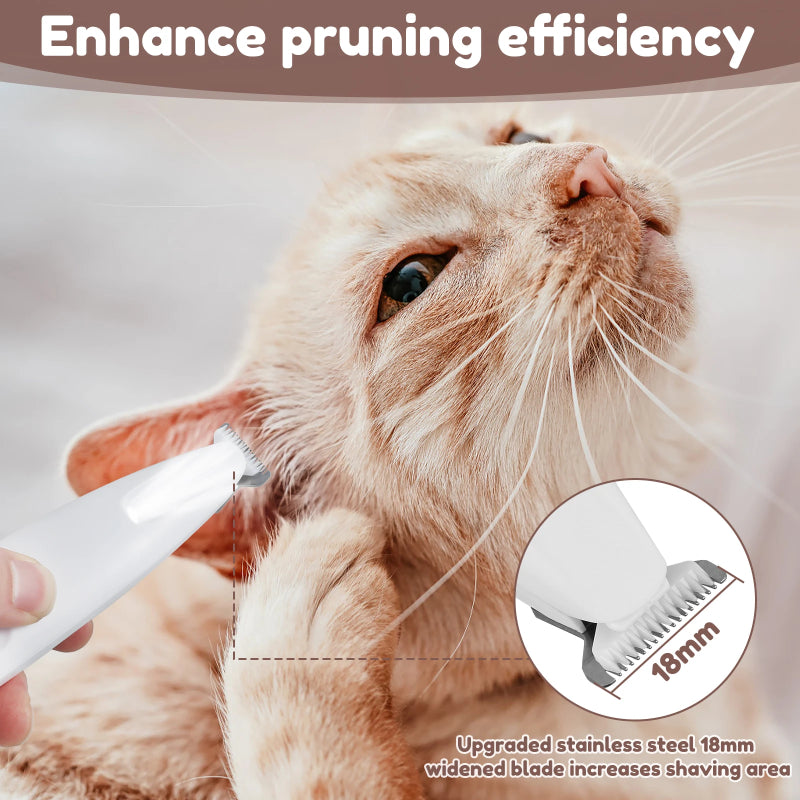 Waterproof Dog Paw Trimmer with LED - Pet Hair Clipper with Display & Wide Blade