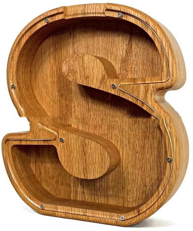 Wooden Letter Piggy Bank - Creative Alphabet Money Box