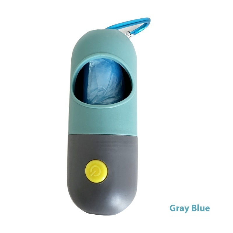 LED Dog Poop Bag Dispenser - Light-Up Waste Bag Holder with Flashlight