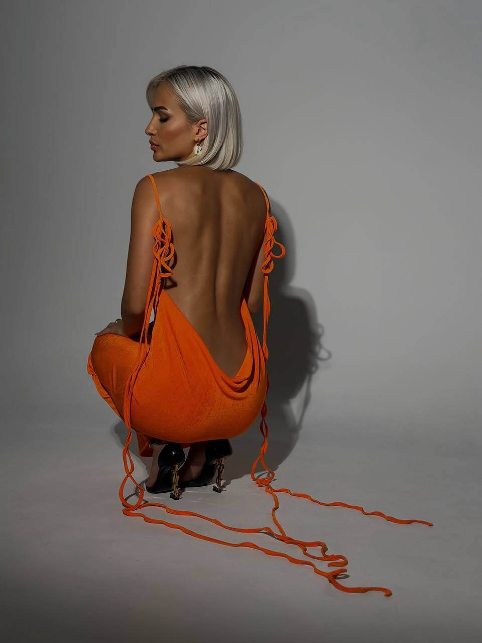Sexy Slim Backless Dress Summer Camisole Gown Lace-Up Long