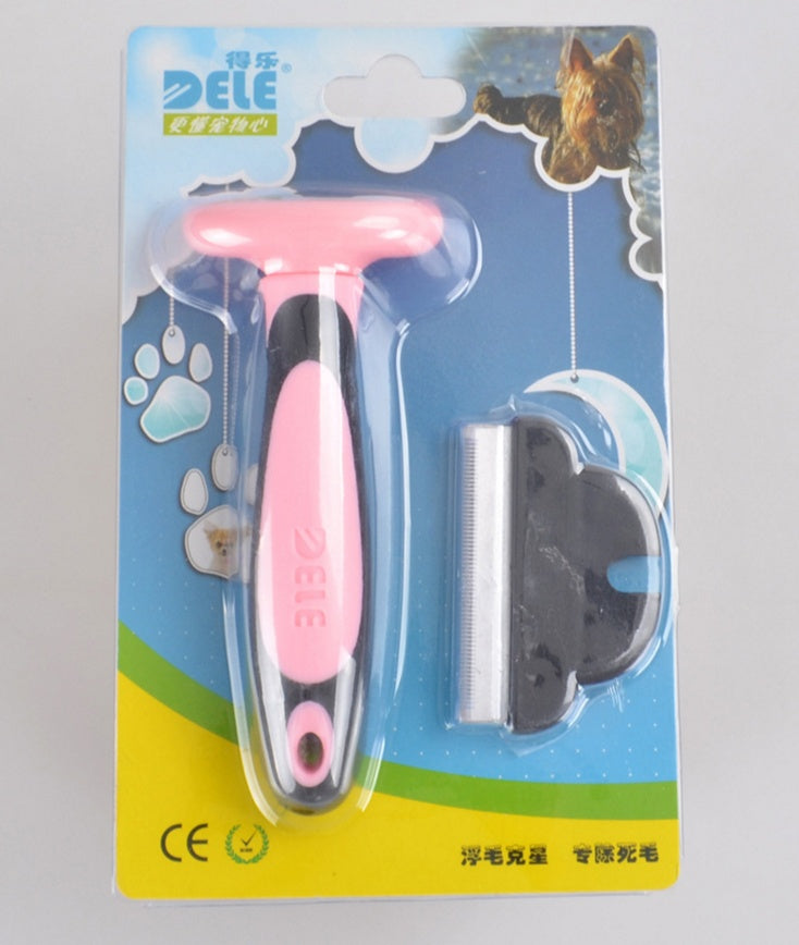 Pet Hair Removal Comb - Stainless Pin Brush for Long-Haired Dogs & Cats