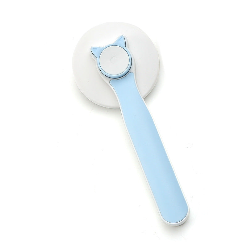 Self-Cleaning Slicker Brush for Cats & Dogs - Gentle Deshedding Brush for Long & Short Hair