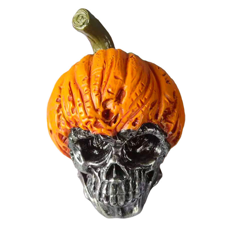 Evil Pumpkin Skull Halloween Resin Ornament