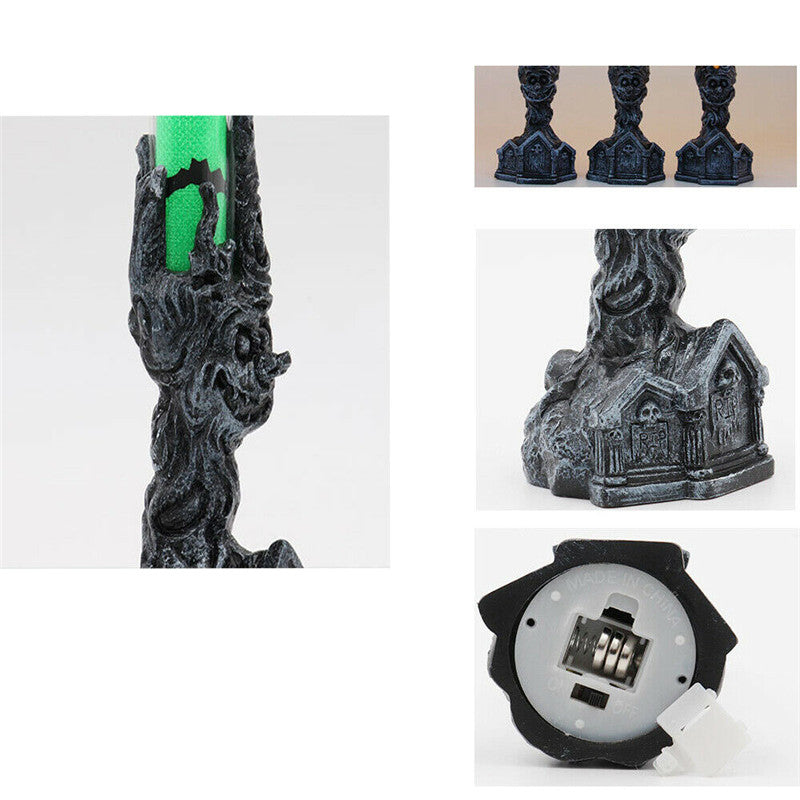 Halloween LED Candle Light - Flameless Skeleton Hand Candlestick Decor