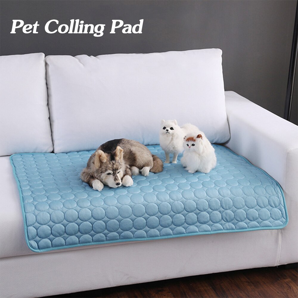 Pet Cooling Mat - Ice Silk Summer Bed Pad for Dogs & Cats, Multiple Sizes