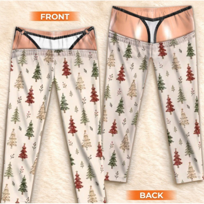 Unisex Funny 3D Thong Illusion Print Pants