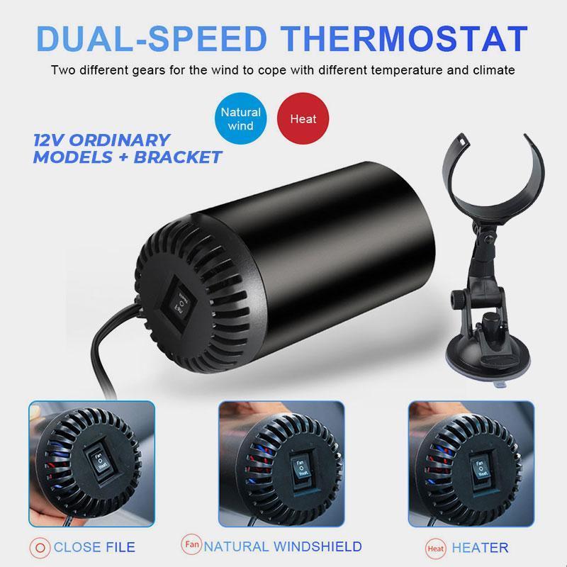 12V Car Heater & Defroster - Windshield Warm Air Blower