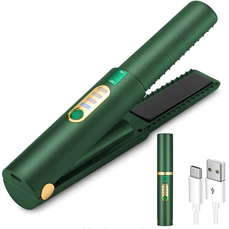 Mini Wireless Travel Hair Straightener - USB Rechargeable Ceramic Flat Iron