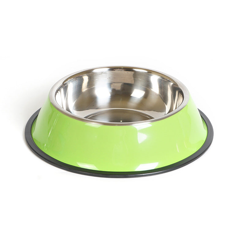 2-in-1 Stainless Steel Pet Bowl with Melamine Base - Food & Water Bowl, 6 Sizes
