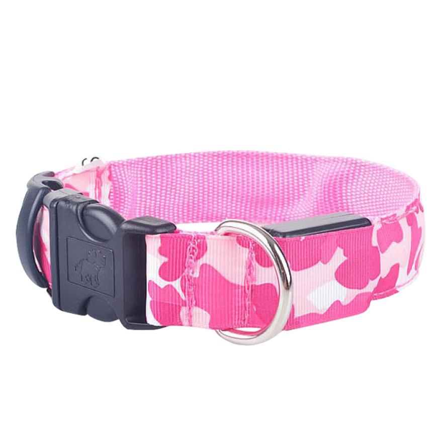 Camouflage LED Dog Collar - Light-Up Safety Collar, Battery or USB Charging