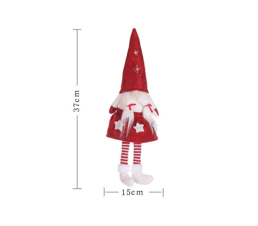 Christmas Decoration Faceless Doll Girl Figurine | Xmas Gift