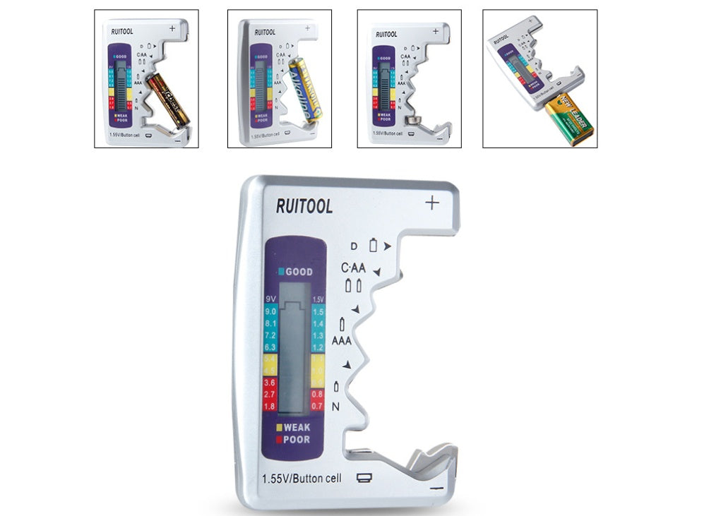 Universal Digital LCD Battery Tester - AA AAA 9V Checker
