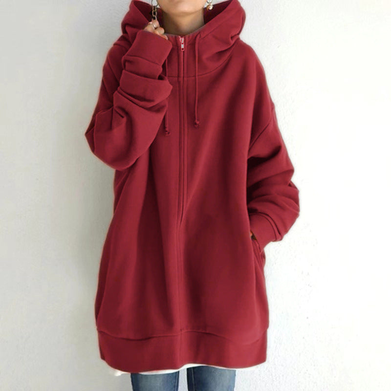 Women's Fuzzy Hoodies Long Sport Pullover Hoodie Full-Zip Sweatshirt