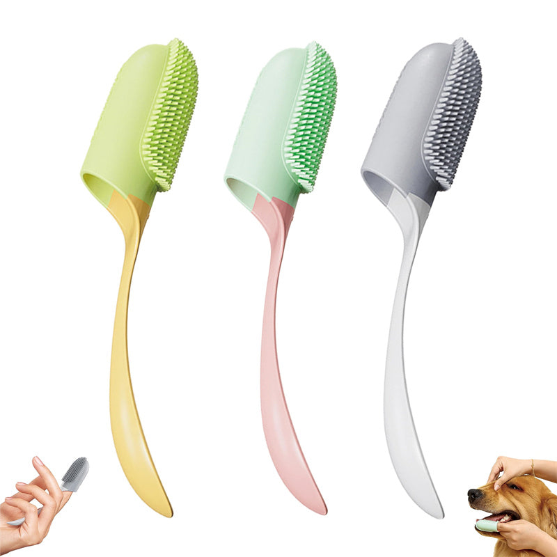 Silicone Finger Toothbrush for Dogs & Cats - 360° Soft Bristle Oral Care Brush