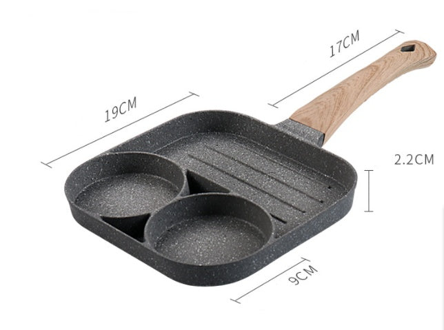 Non-Stick 4-Hole Frying Pan - Egg & Pancake Breakfast Pan