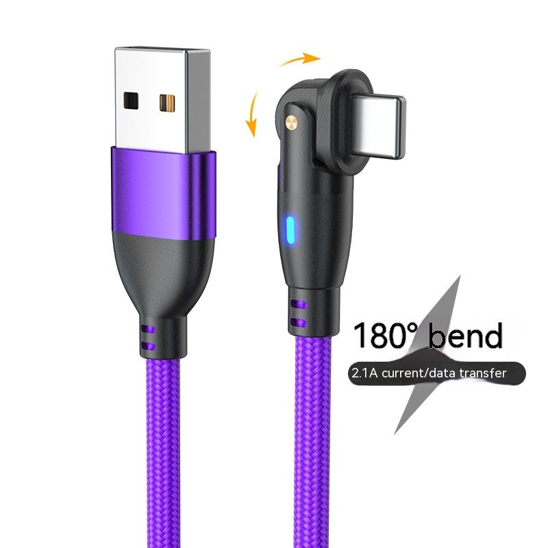 180° Bending Fast Charging Data Cable - Gaming USB Cable