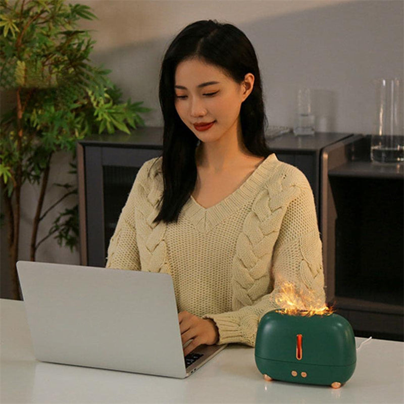 Flame Humidifier Upgraded Fireplace Air Aroma USB Essential Oil