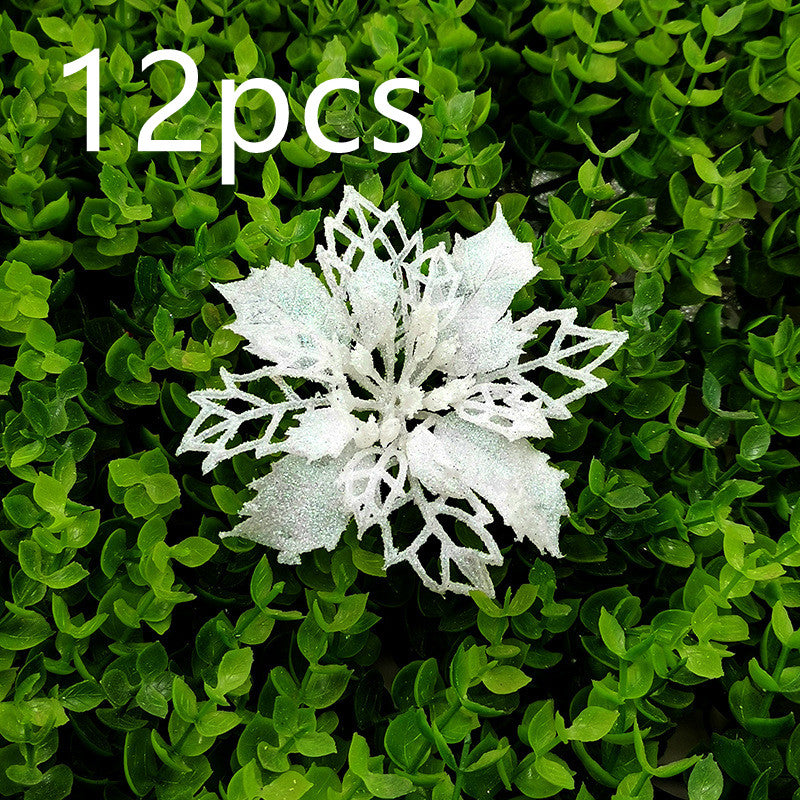 Christmas Glitter Artifical Flowers Tree Decorations for Home Fake
