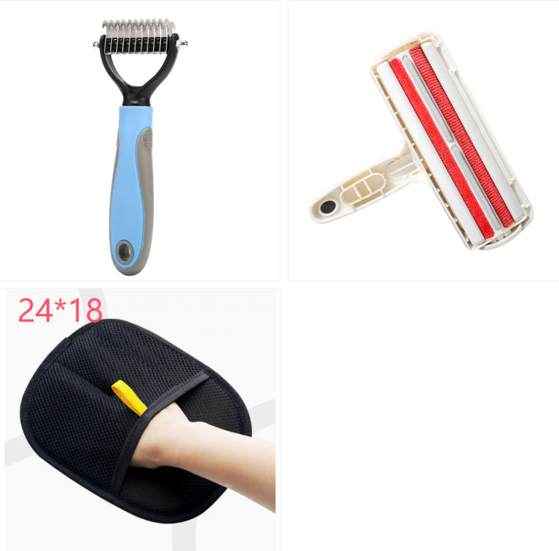Double-Sided Stainless Steel Pet Brush - Deshedding & Dematting Comb for Dogs and Cats