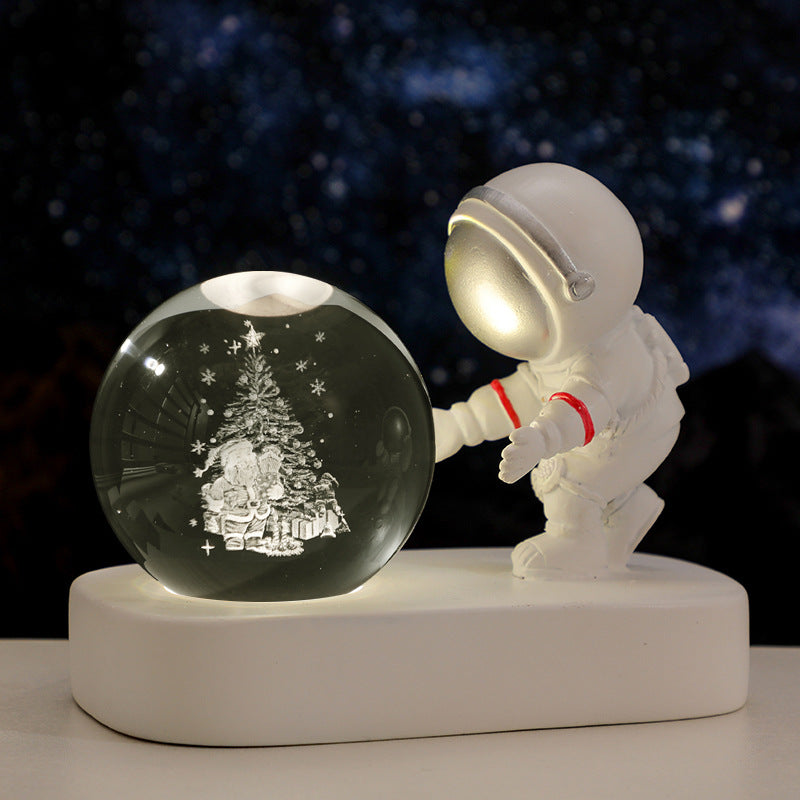 Glowing Galaxy Astronaut Crystal Ball Night Light