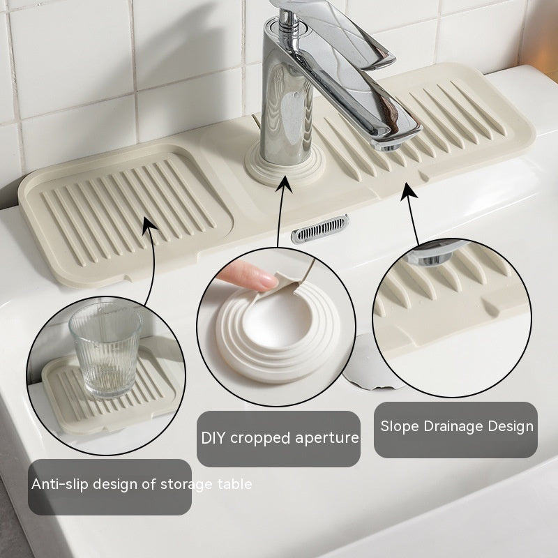 Silicone Faucet Splash Guard Mat - Sink Drain Pad