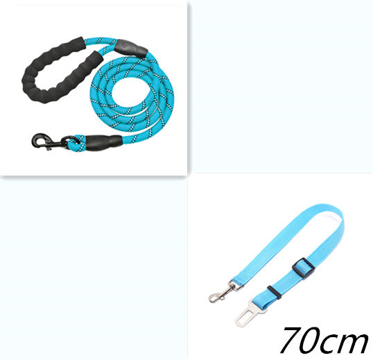 Reflective Nylon Rope Dog Leash 1.5 m - Strong Lead for Small, Medium & Large Dogs