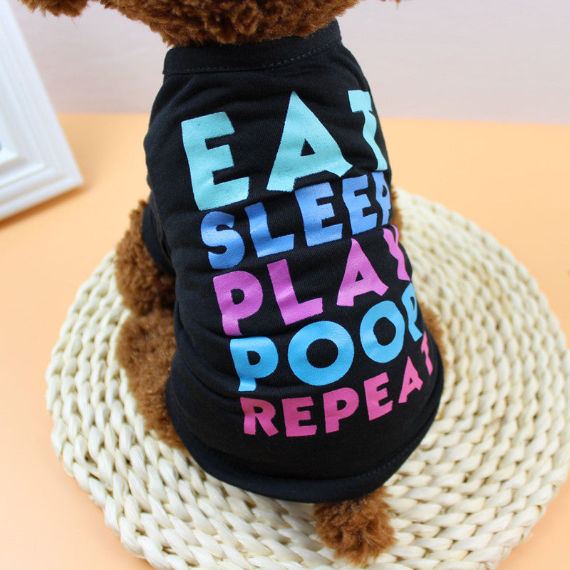 Basic Black Dog T-Shirt - Soft Polyester Pet Tee for Small & Medium Dogs