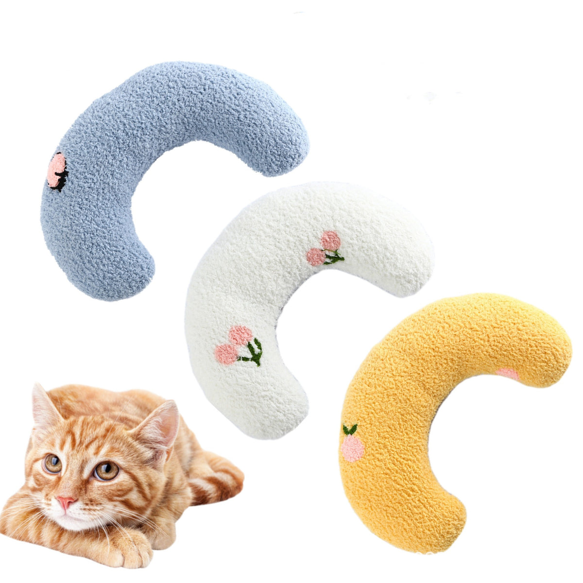 U-Shaped Pet Pillow - Soft Neck Support Pillow for Cats & Small Dogs