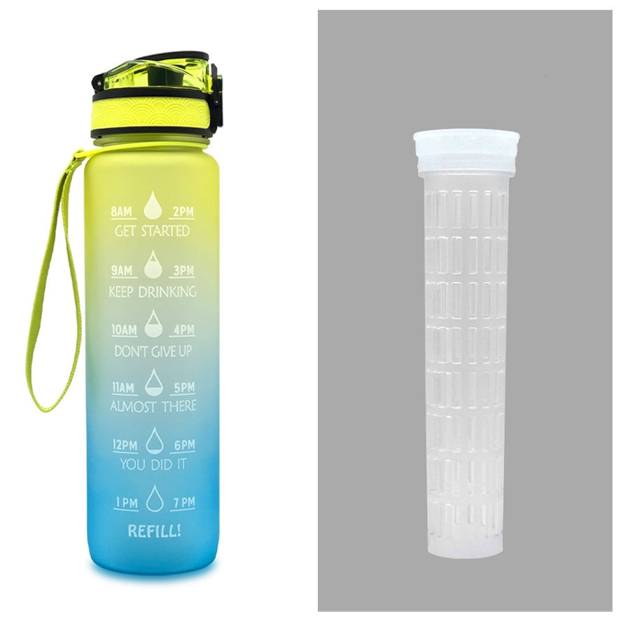 1 L Motivational Water Bottle with Time Markers