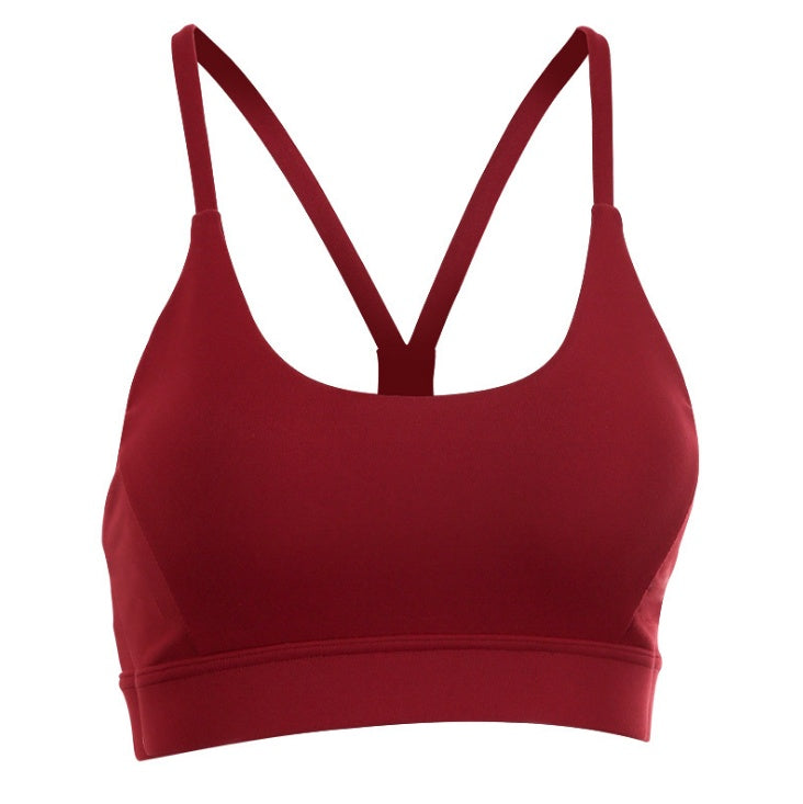 Back Mesh Triangle Push Up Sports Bra Top Fitness Racerback Bras