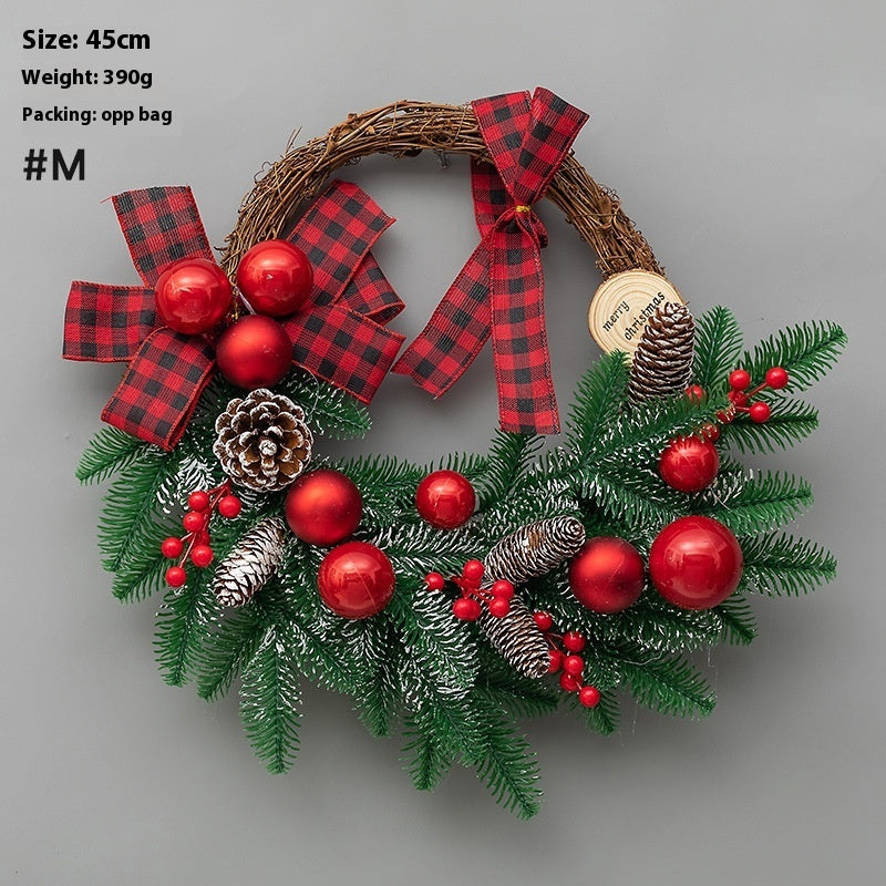Christmas Decoration Upside Down Tree Horn Rattan Wreath | Xmas Holiday Decor