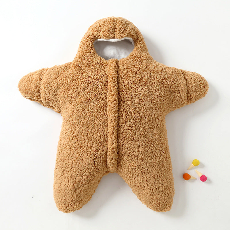Baby Starfish Lamb Velvet Sleeping Bag - Soft Wearable Blanket