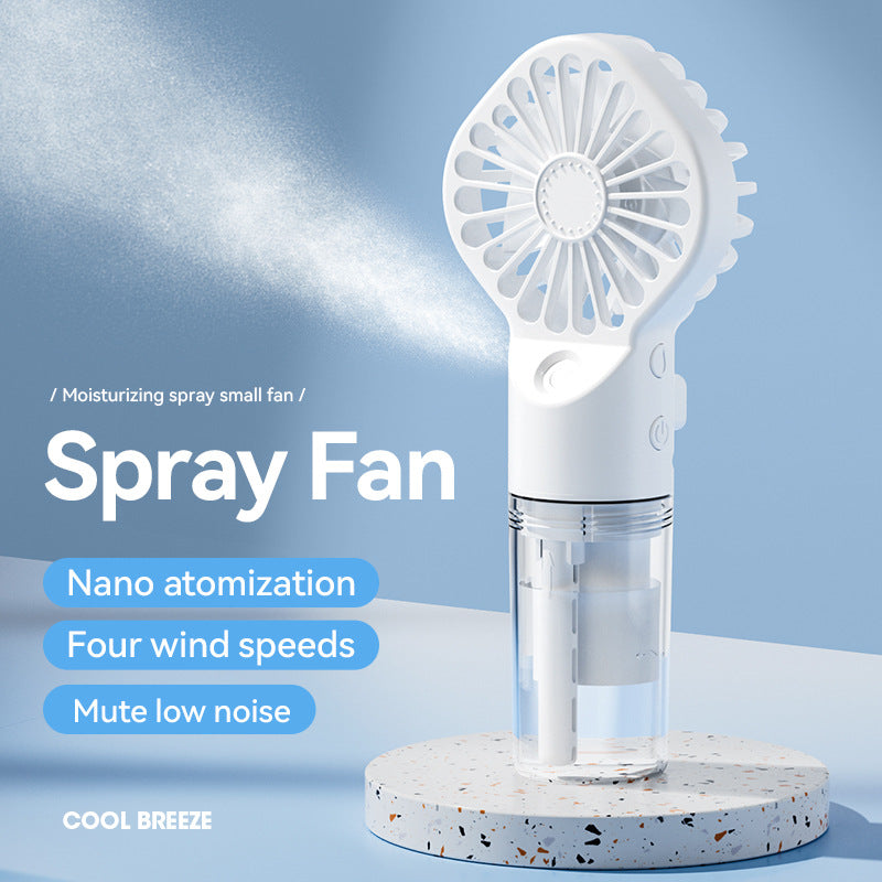 Portable Handheld Water Mist Spray Fan - 4-Speed USB Fan