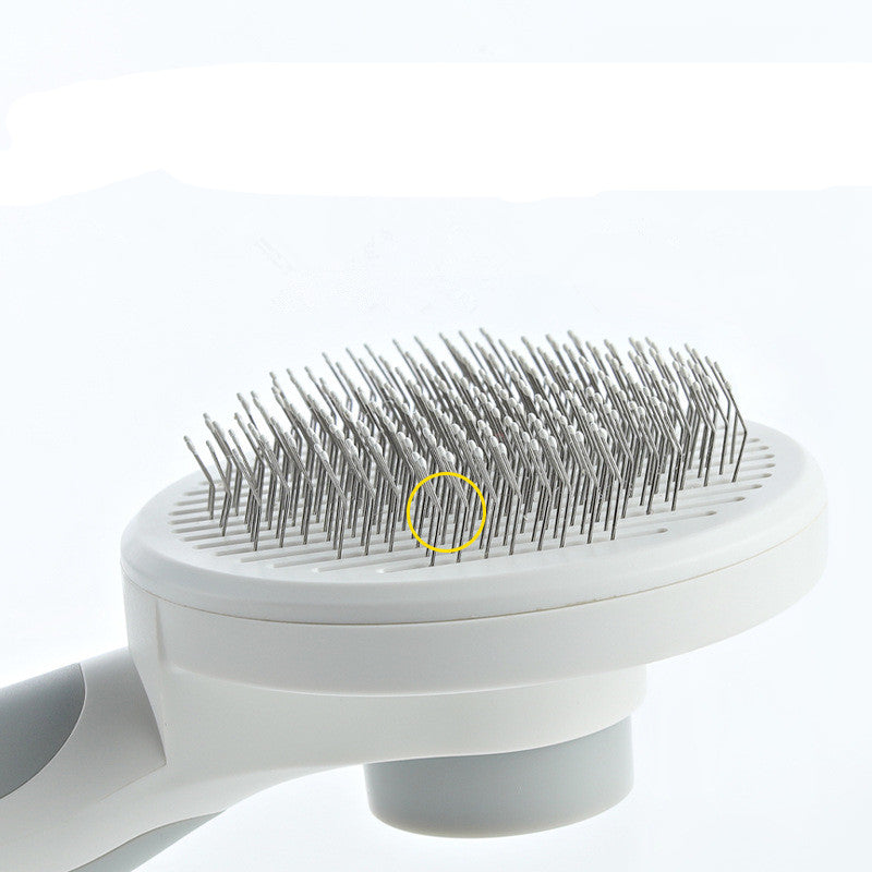 Round Handle Self-Cleaning Slicker Brush - 135° Pins Pet Dematting Comb