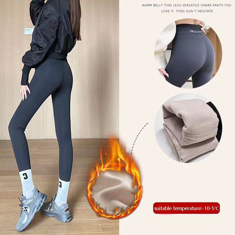 Fleece Thickened Leggings Winter-20 to 5 Shark Pants for Women High