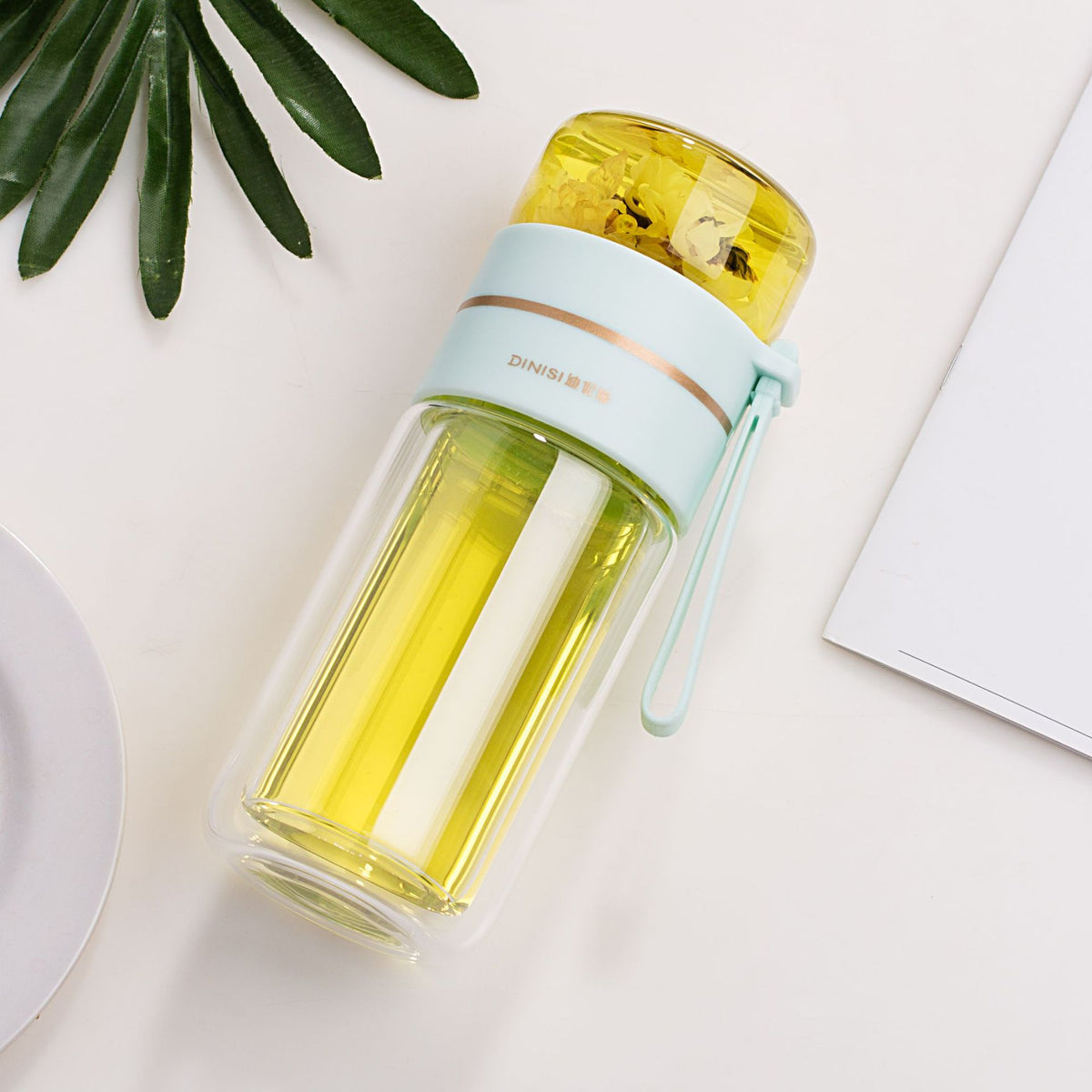 Double-Wall Glass Tea Infuser Bottle - 400-450 ml