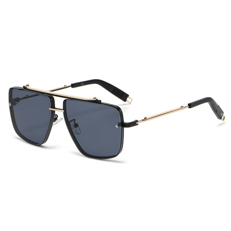 Men’s Double Bridge Metal Sunglasses - Classic Aviator UV Protection Shades