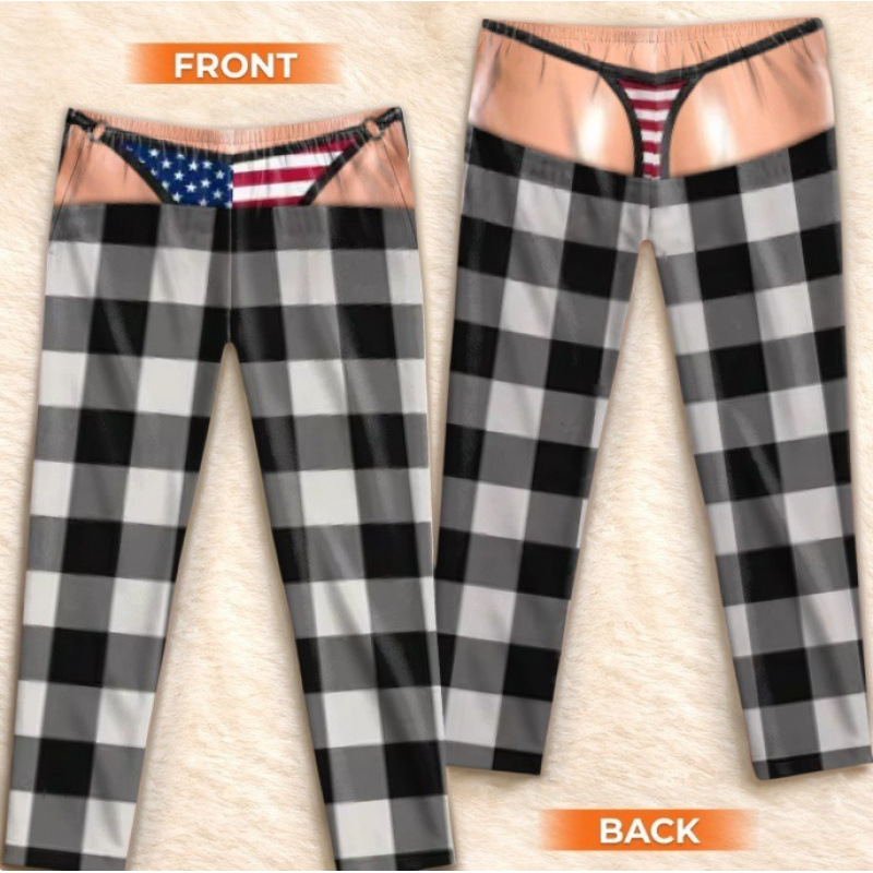Unisex Funny 3D Thong Illusion Print Pants