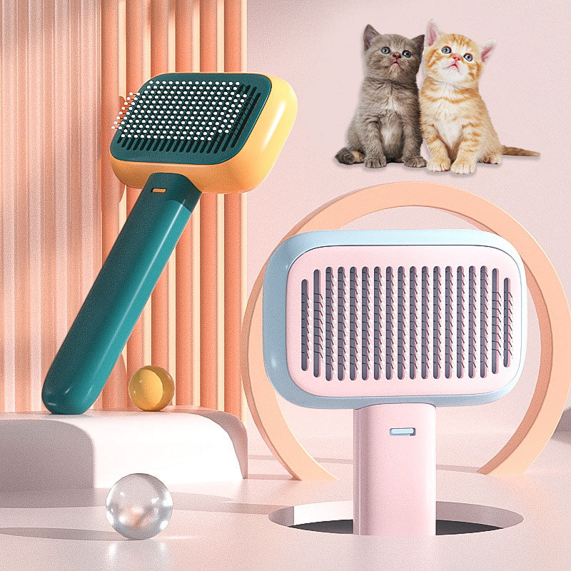 Stainless Steel Pet Detangling Brush - Massage Comb for Cats & Dogs