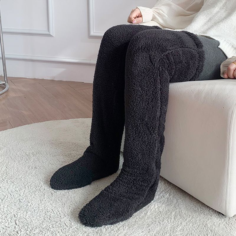 Over Knee High Fuzzy Long Socks Winter Warm Cold Leg Joint Cold-Proof